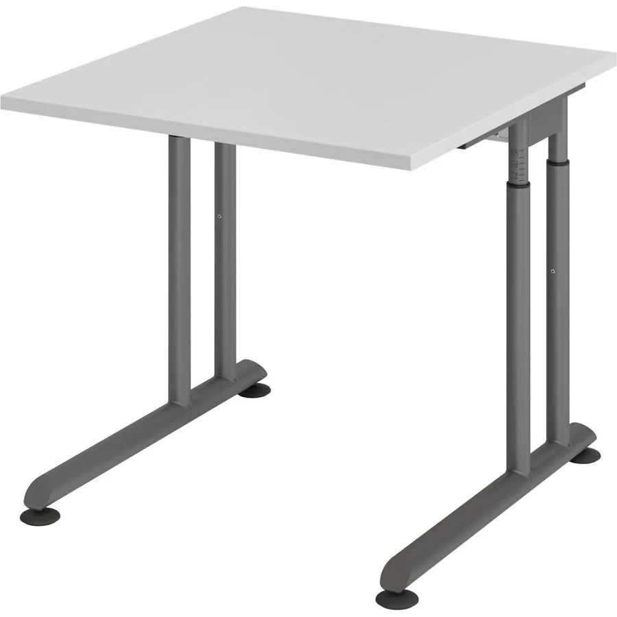 Schreibtisch Office grau Holzwerkstoff Höhenverstellbar B 80 T 80 cm
