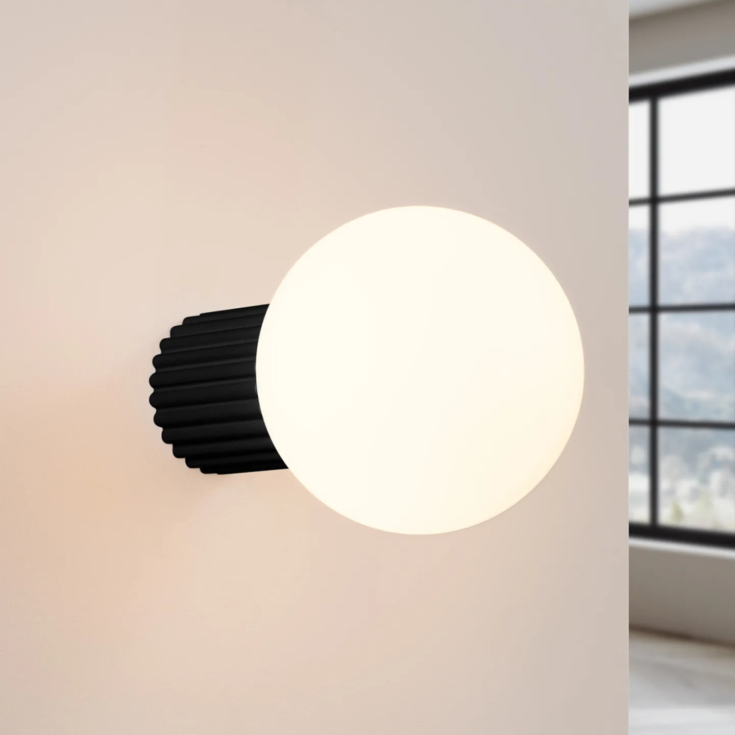 ORBI Wandlampe, schwarz Glas/Metall Ø 12 cm IP44 G9 - SOLLUX SOLLUX LIGHTING - Badezimmer - Aluminium - Einflammig