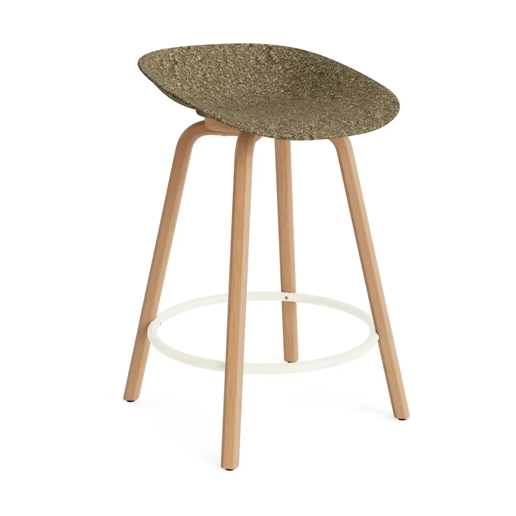 Normann Copenhagen Mat Barstool Barhocker 65 cm Seaweed-beech-cream steel
