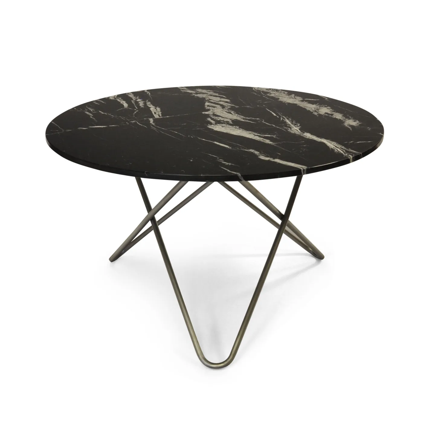 OX Denmarq - Big O Table, Stainless Steel Frame, Top: Black Marble - Matbord - Dennis Marquart - Svart - Metall/Sten