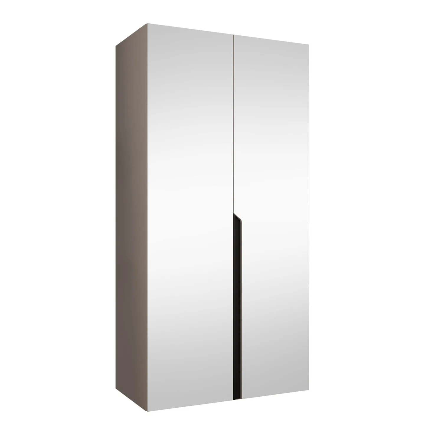 Milias Garderob med spegel 100x202 cm - beige / svart