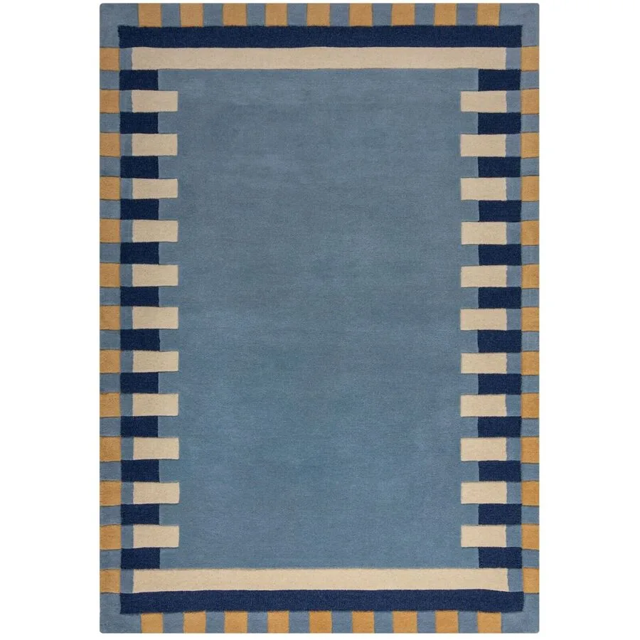 Teppich Skandy Blau/Gelb Wolle 200 cm 290 cm