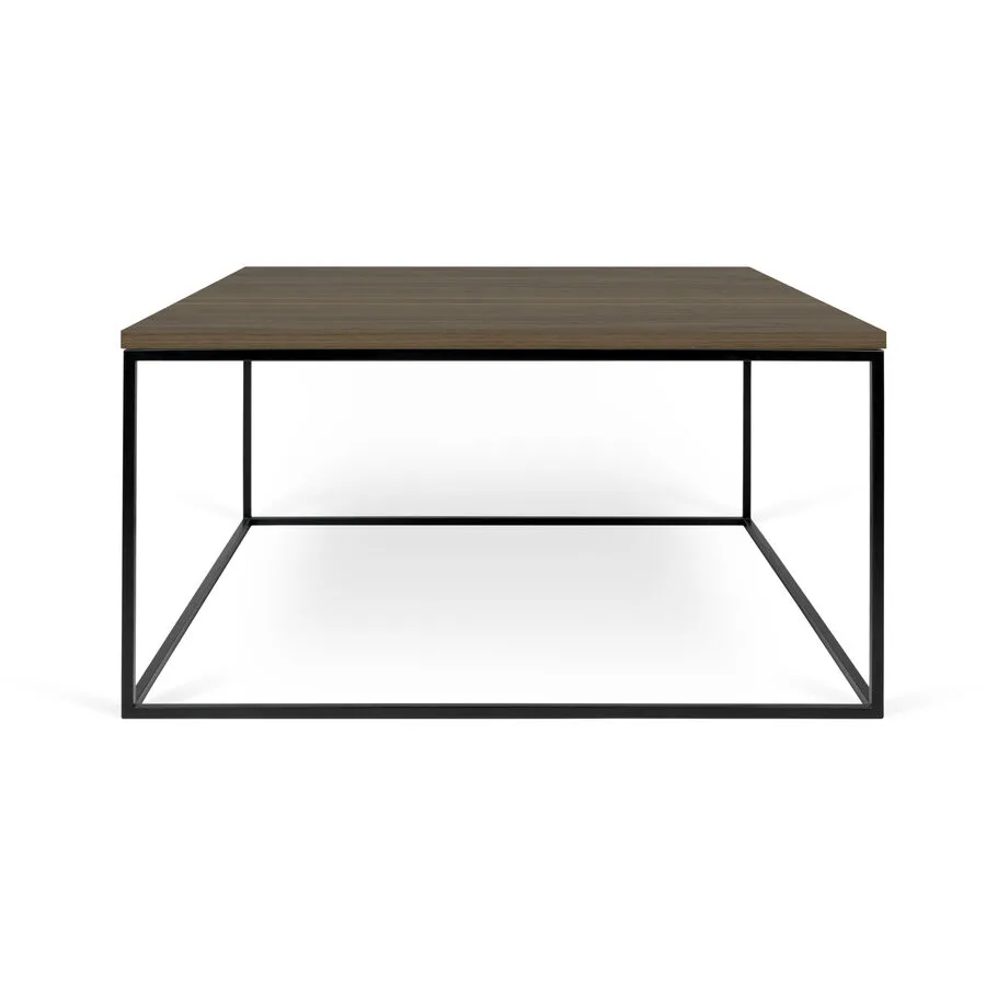 Salontisch Nissa Nussbaum furniert, schwarz Holzwerkstoff, Metall B 75 T 75 cm