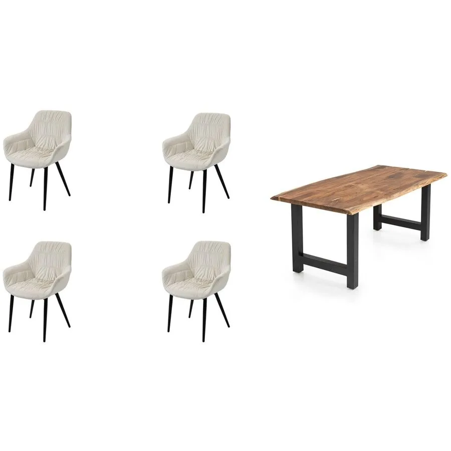 Essgruppe Eats natur Akazie/Samt B 180 T 90 cm 4