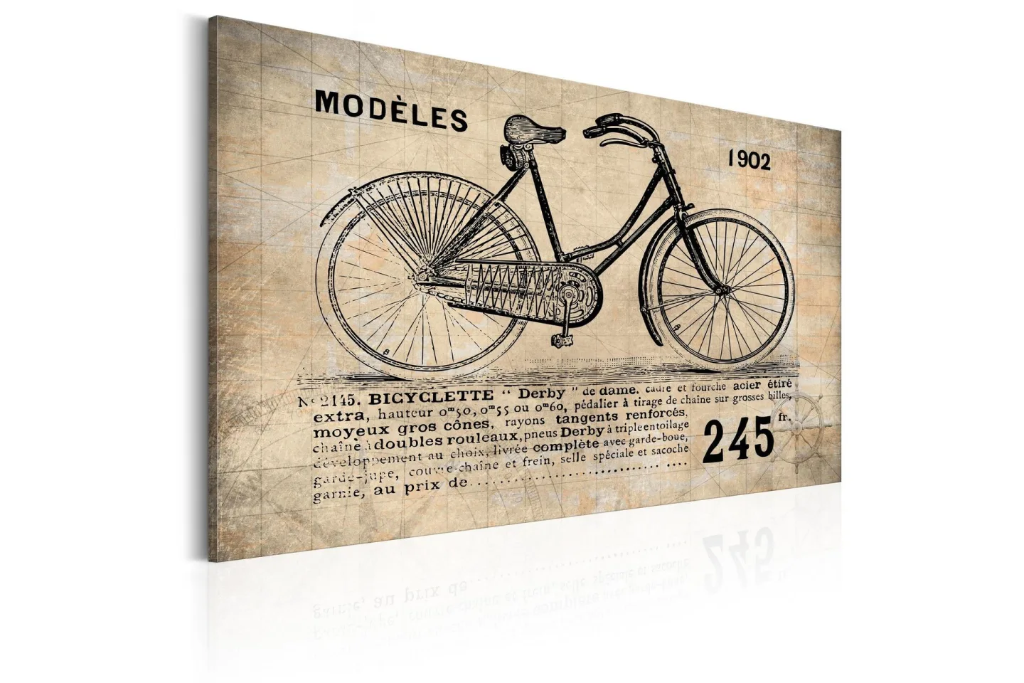 Tavla N° 1245 Bicyclette 120x80 cm -
