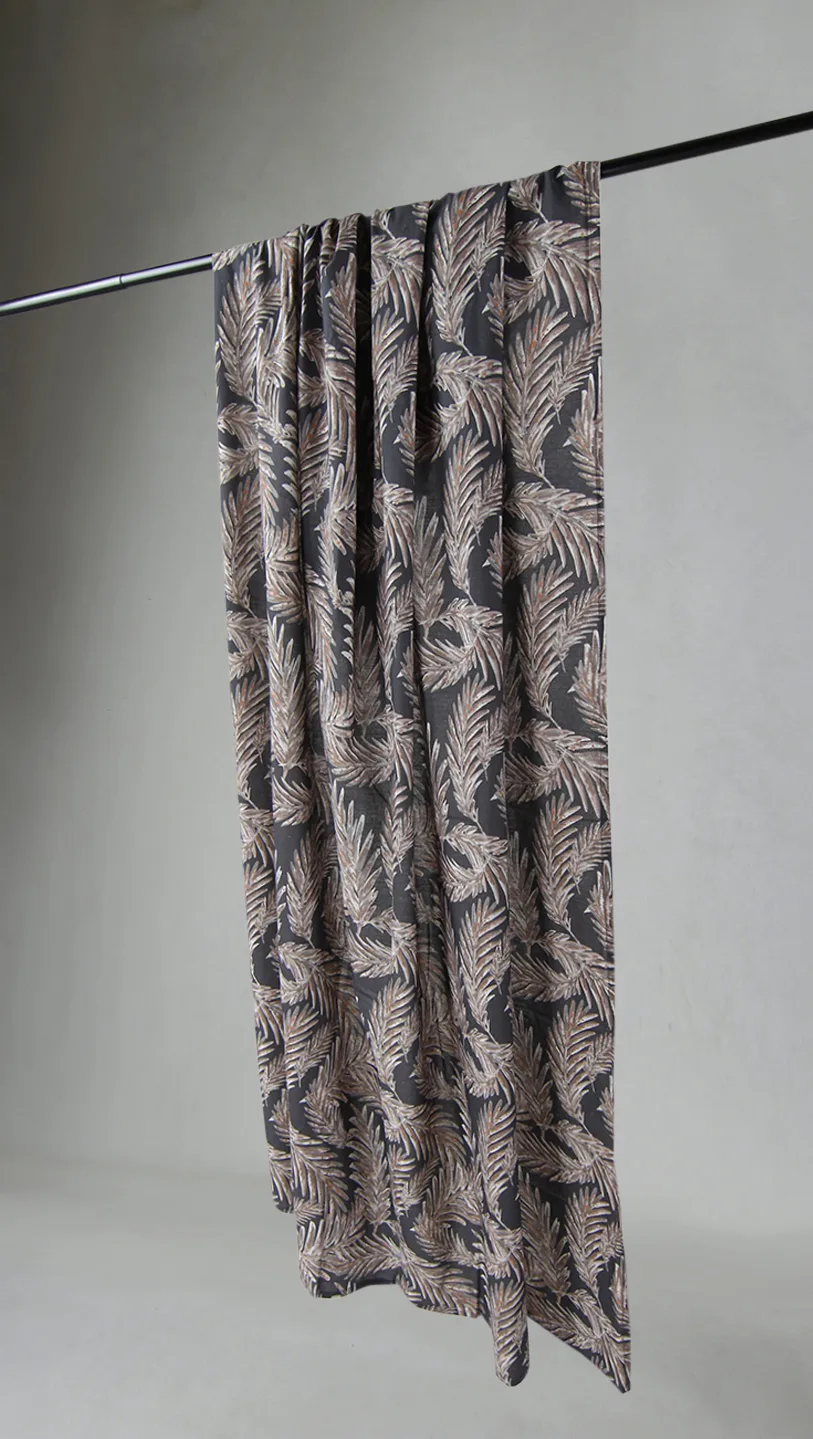 Gardiner - Bomullsgardin Acacia (grå) (Størrelse: 140 x 250 cm)