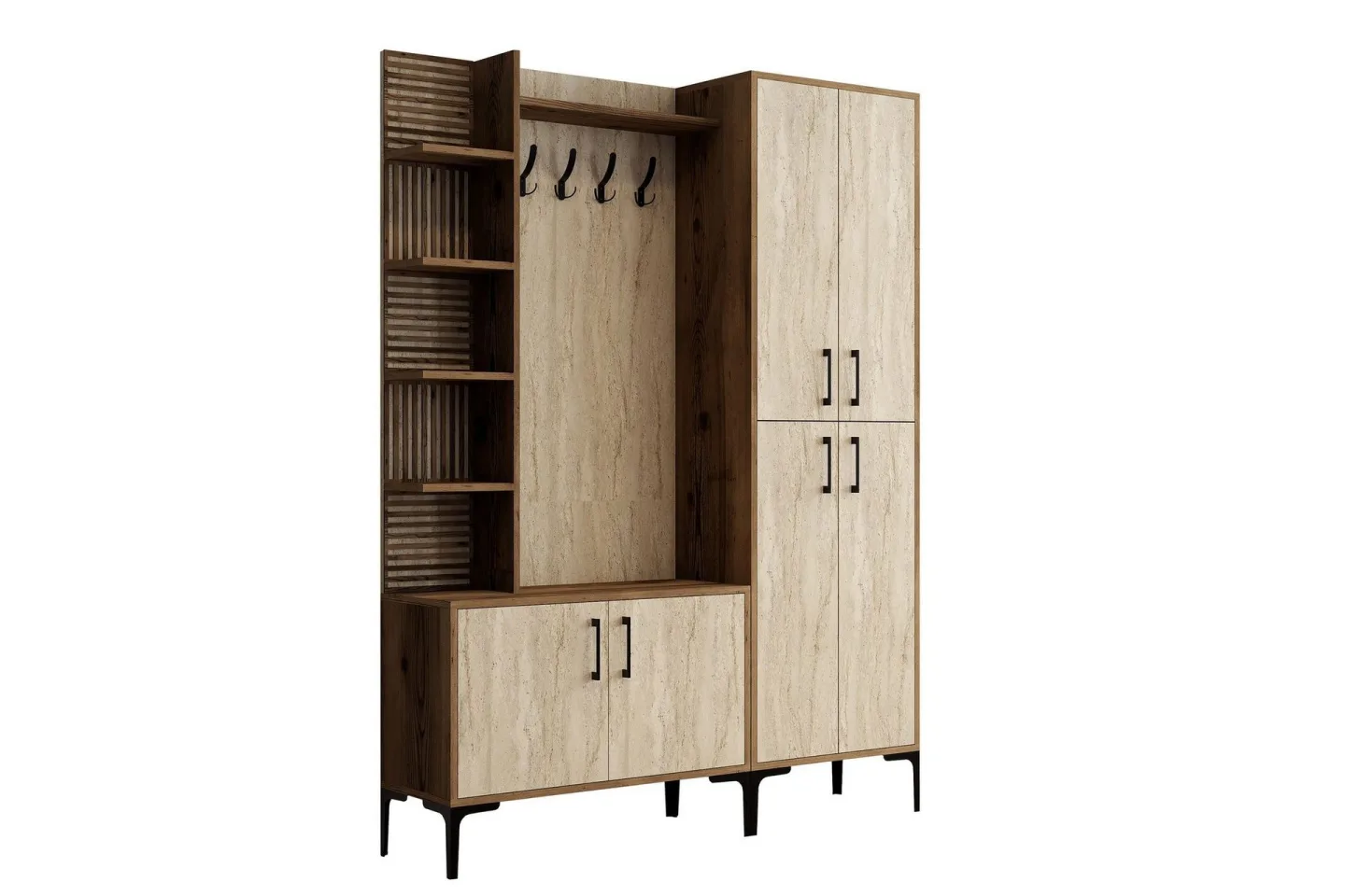 Schmida Hallmöbelset - Valnöt/Beige