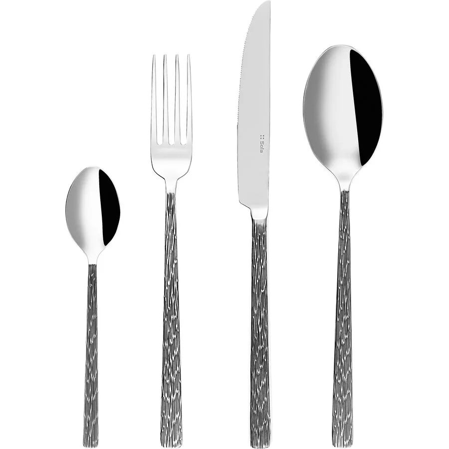 Sola Besteck-Set Sardegna schwarz Chromnickelstahl 18/10 16 Stk