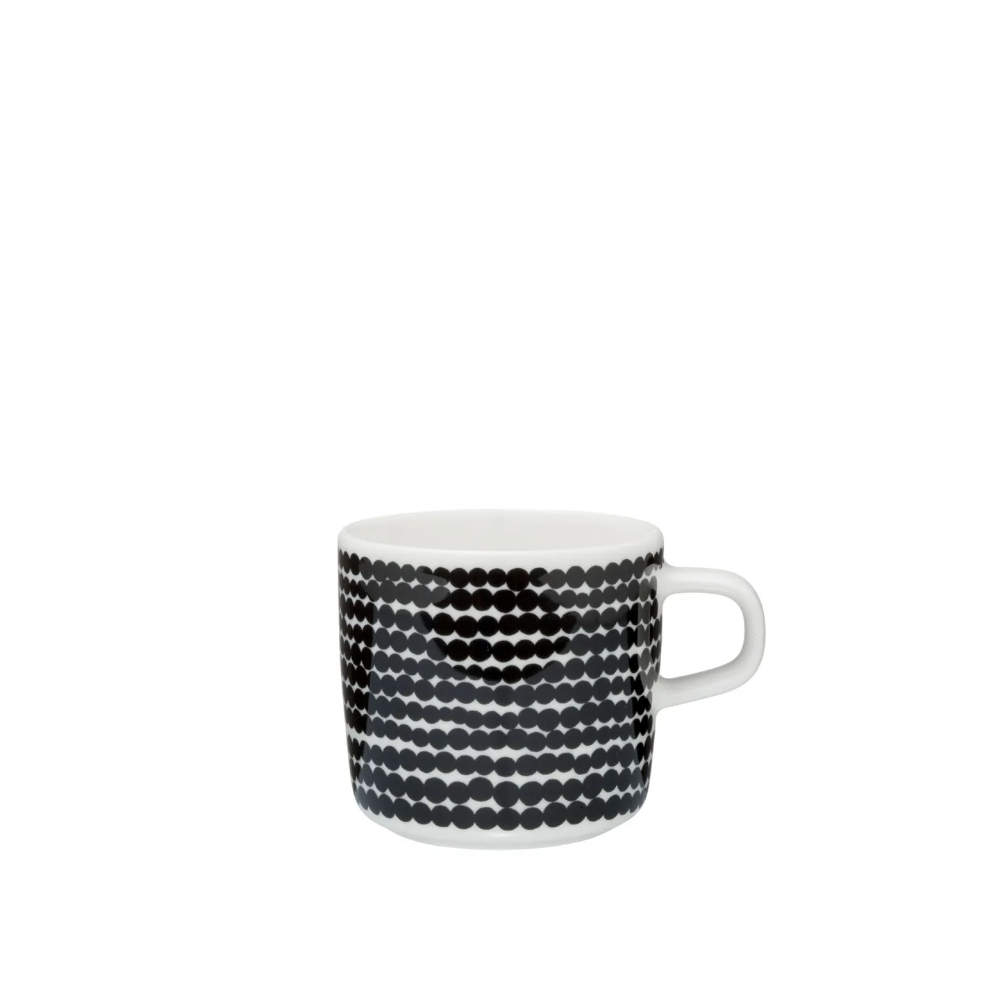 Marimekko - Siirtolapuutarha kaffekopp 20 cl white, black/räsymatto - Kaffekoppar - Sami Ruotsalainen - Vit - Porslin