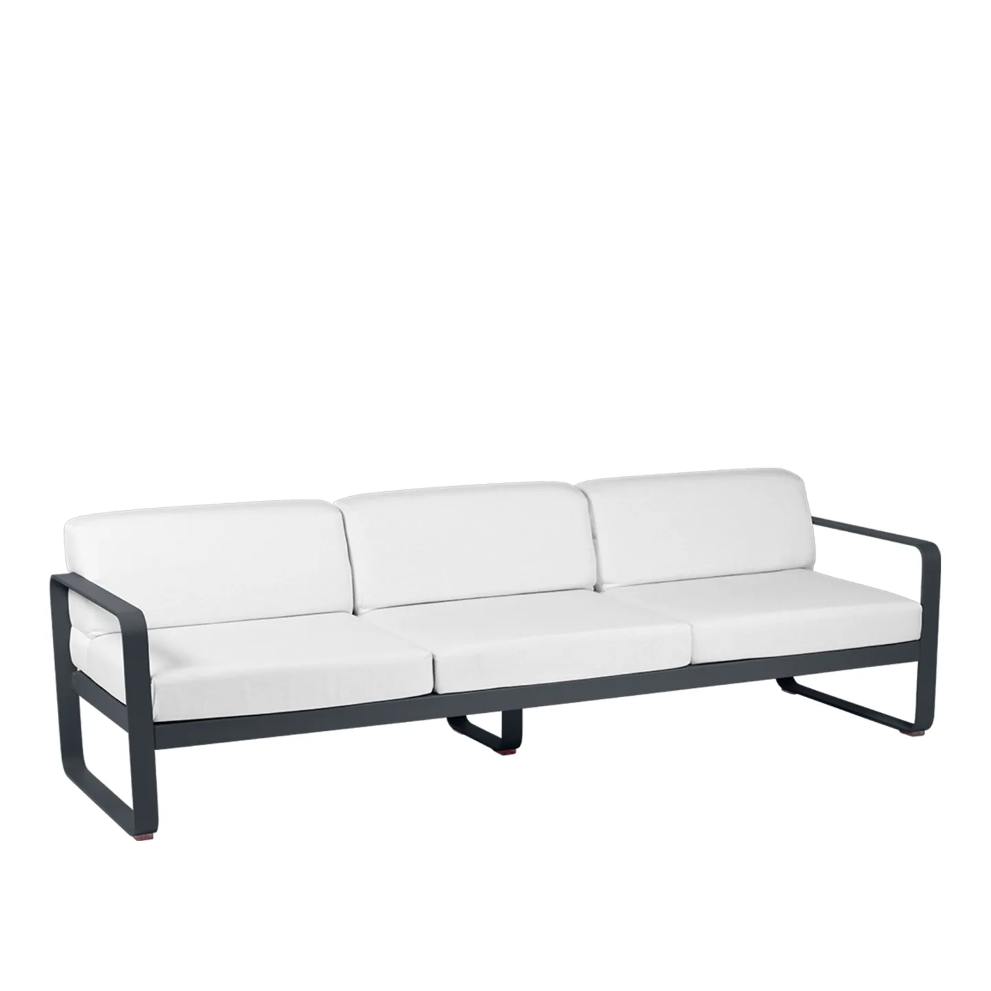 Fermob - Bellevie 3 Seater Sofa Off-White Cushions, Anthracite - Soffor utomhus - Pagnon & Pelhaître
