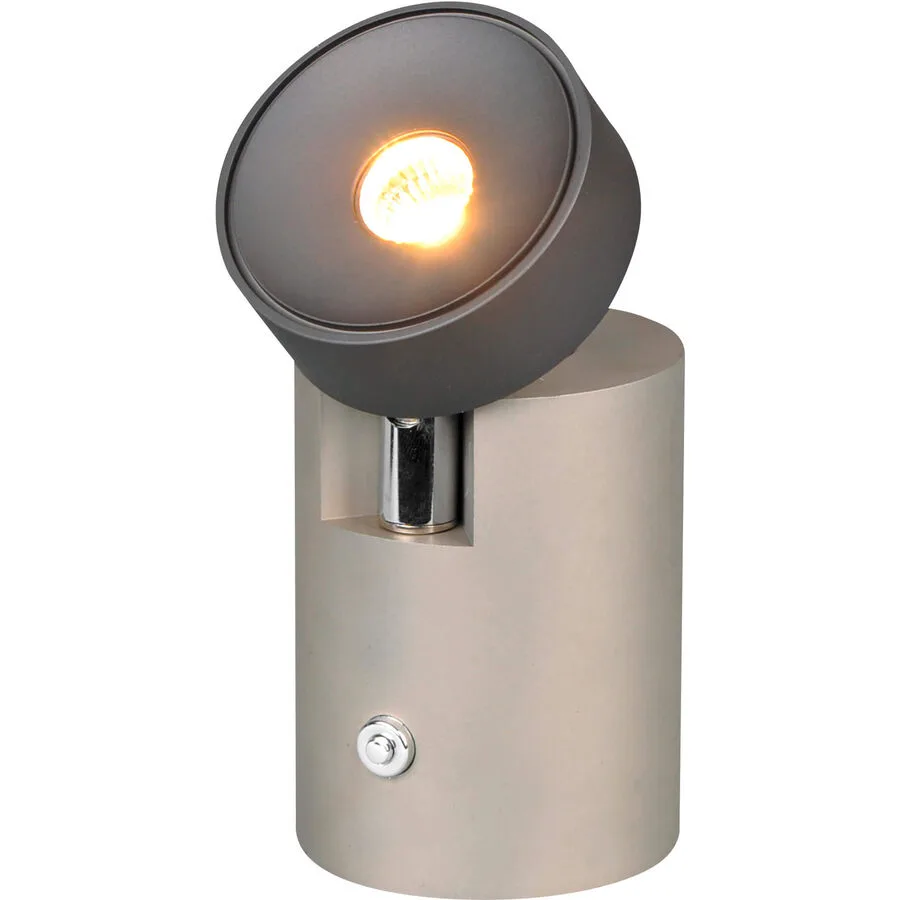 Tischlampe Ronnie Grau Metall 7 cm 11 cm - Farbe: Nickel - LED - Lichtfarbe: Extra warmweiss