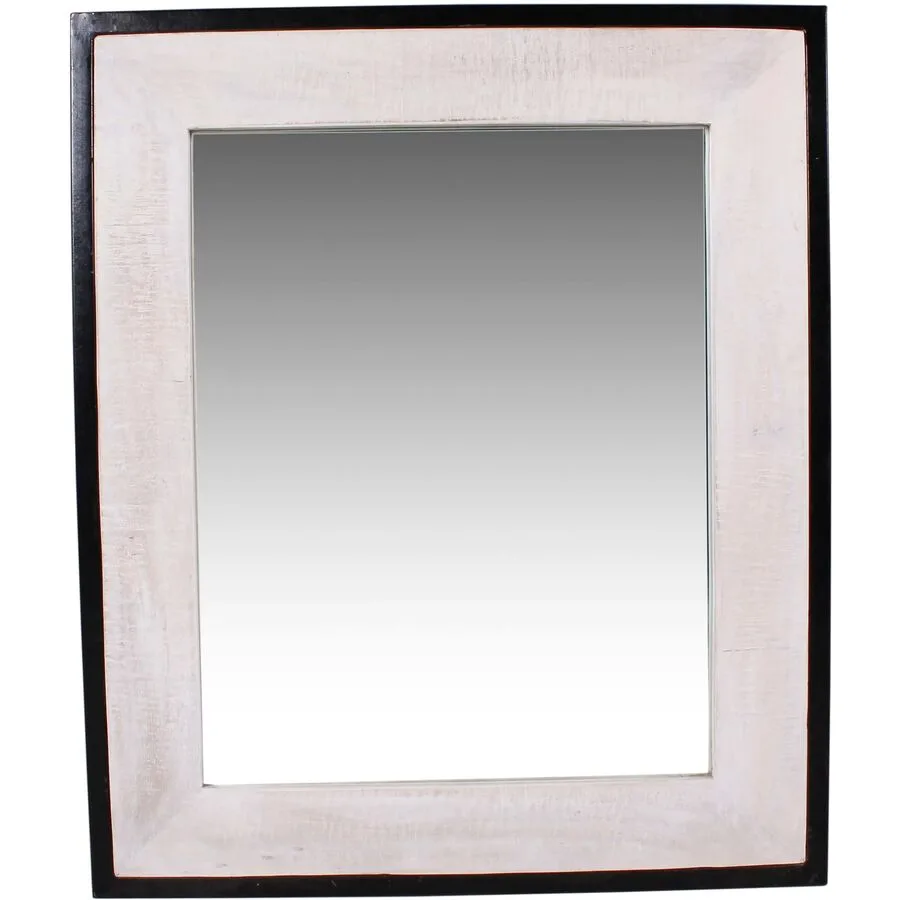 Wandspiegel Wineo Weiss/Schwarz Holz/Metall B 70 H 80 cm