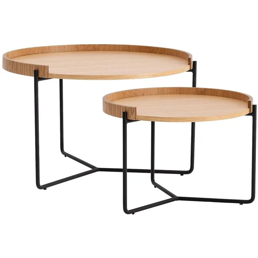 Beistelltisch 2er-Set Yasam natur Holzwerkstoff B 80 H 51 cm