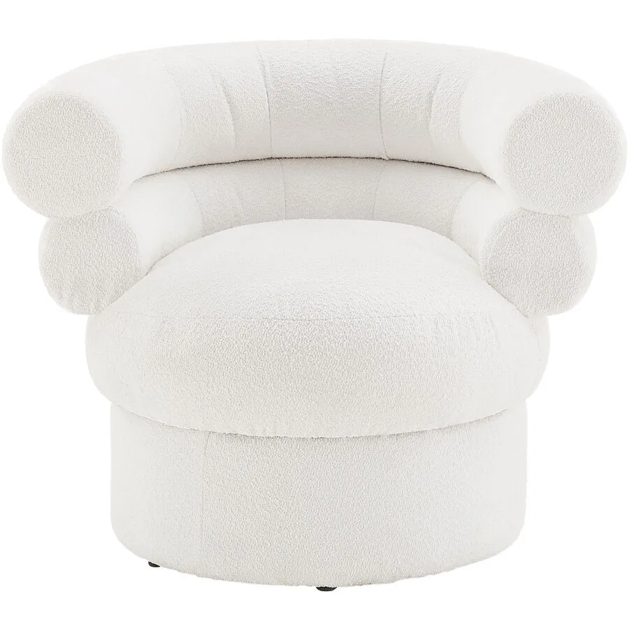 Sessel Auravo Weiss Bouclé Stoff B 86.4 T 79 H 71 cm