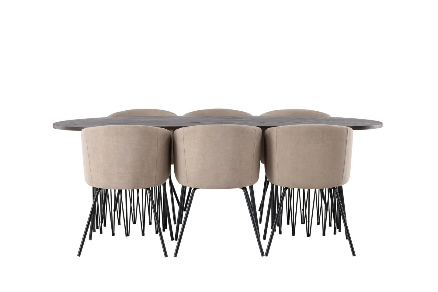 Stone Matgrupp 220 cm Rektangulär med 6 Berit stolar - Beige