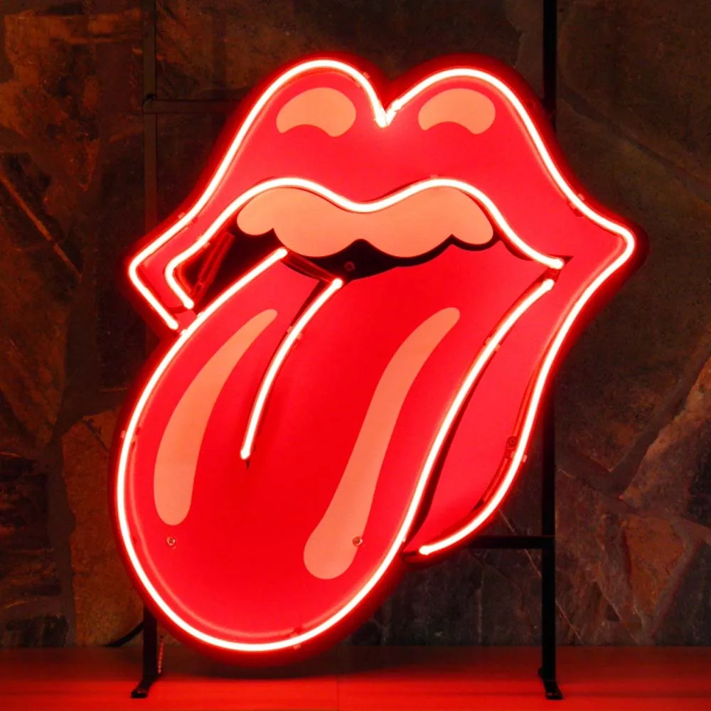 Neonskylt Tongue med bakgrund
