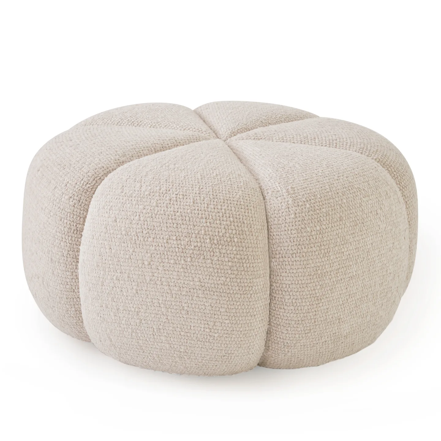 Vipp - Vipp655 Pouf, Wavy Off White/Light Grey 00002 - Sittpuffar - Beige