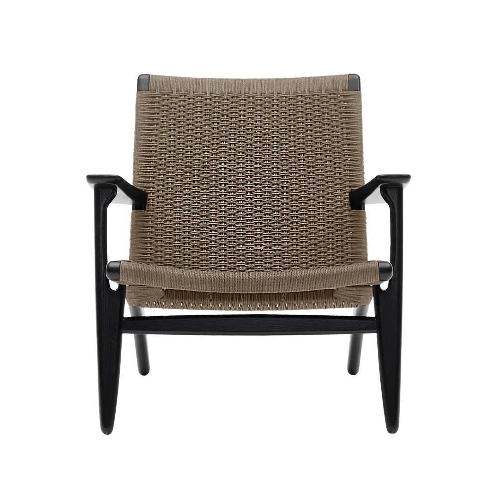 Carl Hansen & Søn CH25 fåtölj Svartlackad ek-naturflätad