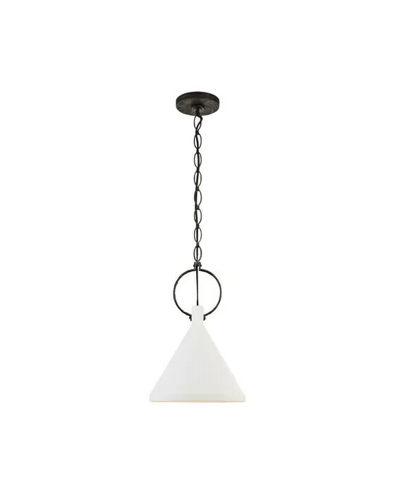 Limoges Medium Pendant Natural Rust/White Shade