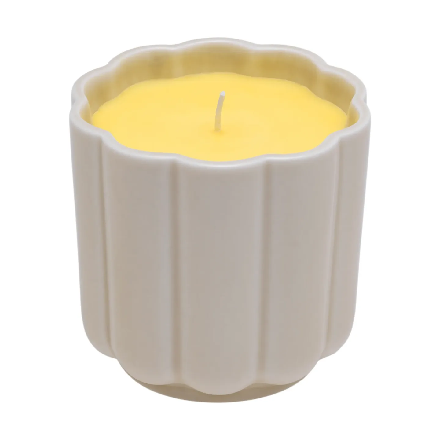 Iittala Play ljus i keramikform rund Beige-gul