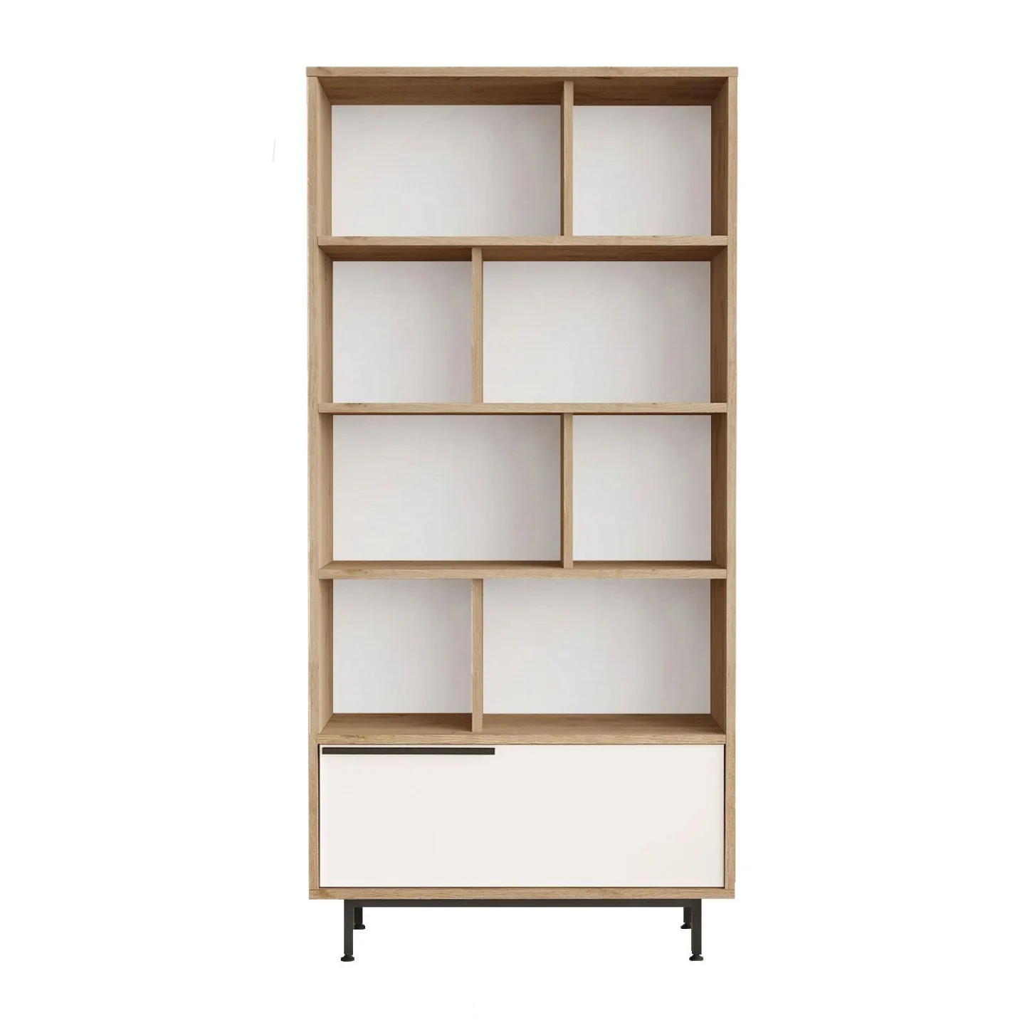 Nilena Bokhylla 83,9x175,6x29,5 cm - Ek och vitt