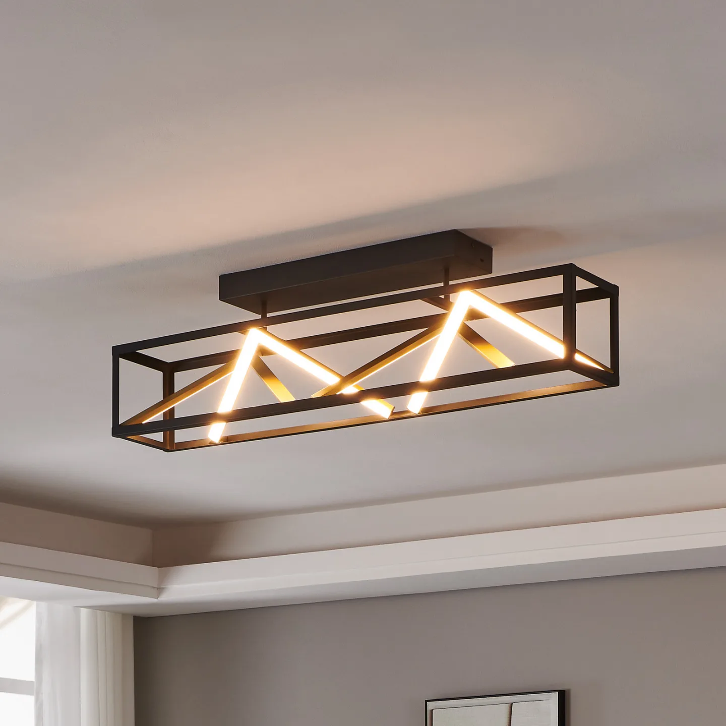 Penela taklampa svart/guld 87 cm CCT – Stars of Light - Vardagsrum - Modern - Aluminium - Med en ljuskälla