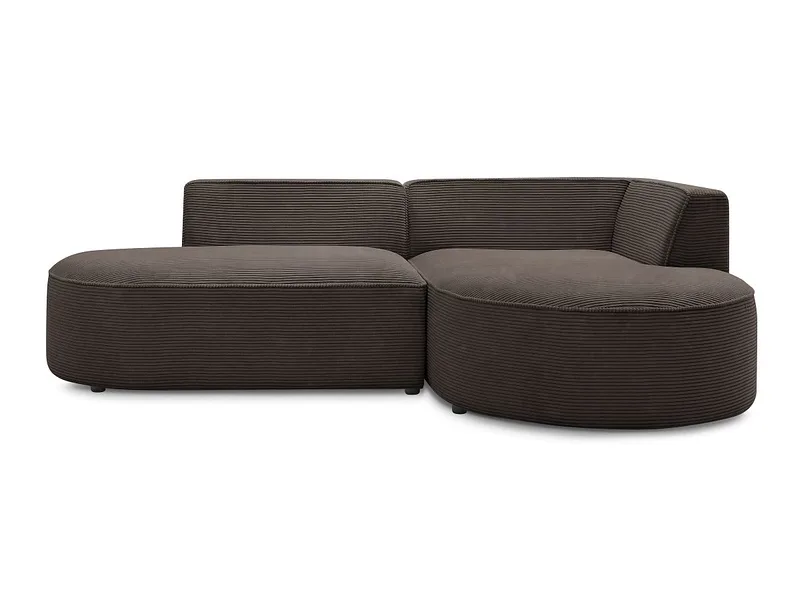 Ecksofa BOBOCHIC ROUSSEAU Cord-Stoff rotbraun