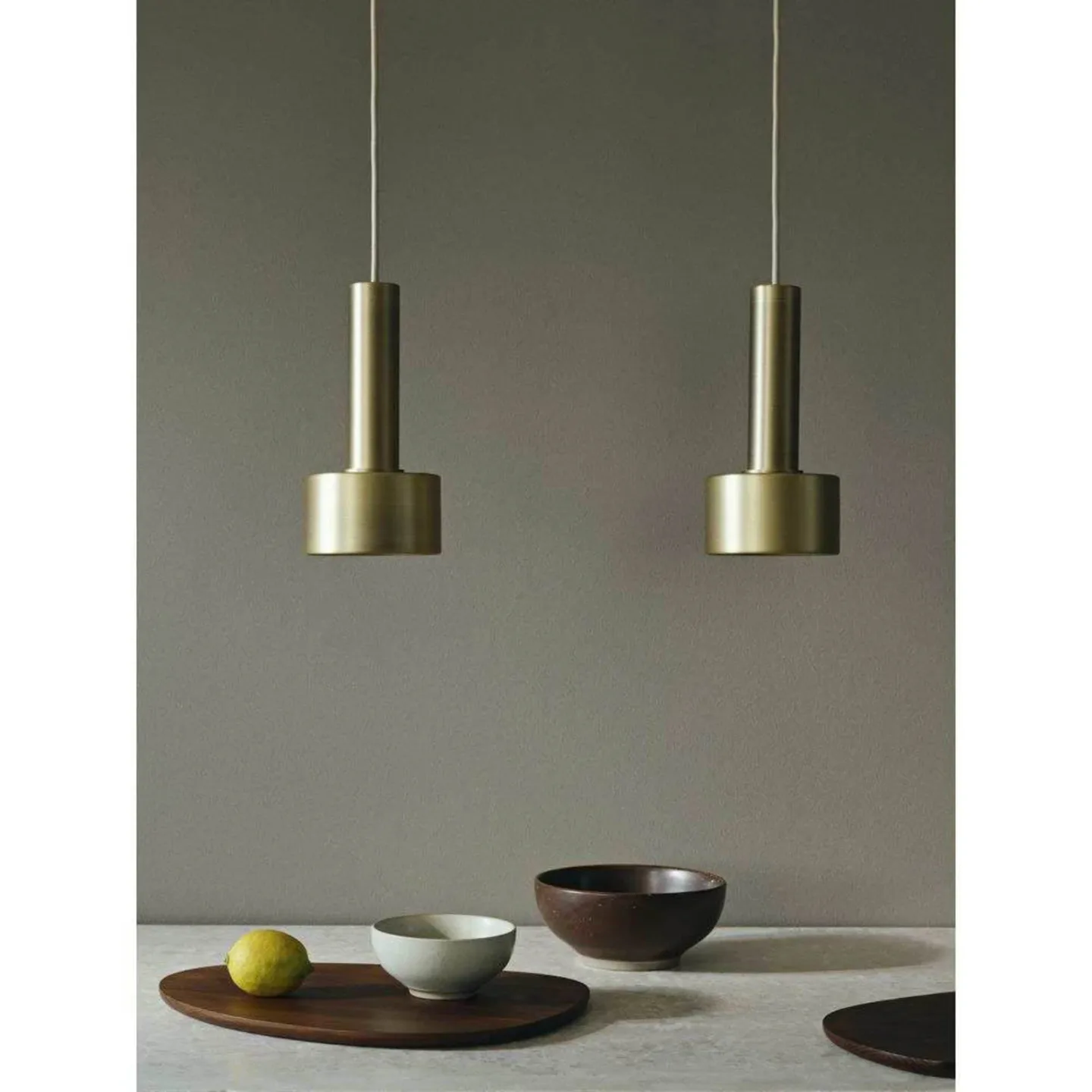 Collect Pendelleuchte Disc Low Brass/Cashmere - Ferm Living - Wohnzimmer - Metall