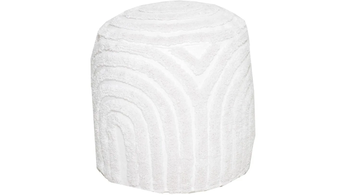 Mirello Puff 45 cm rund - Vit