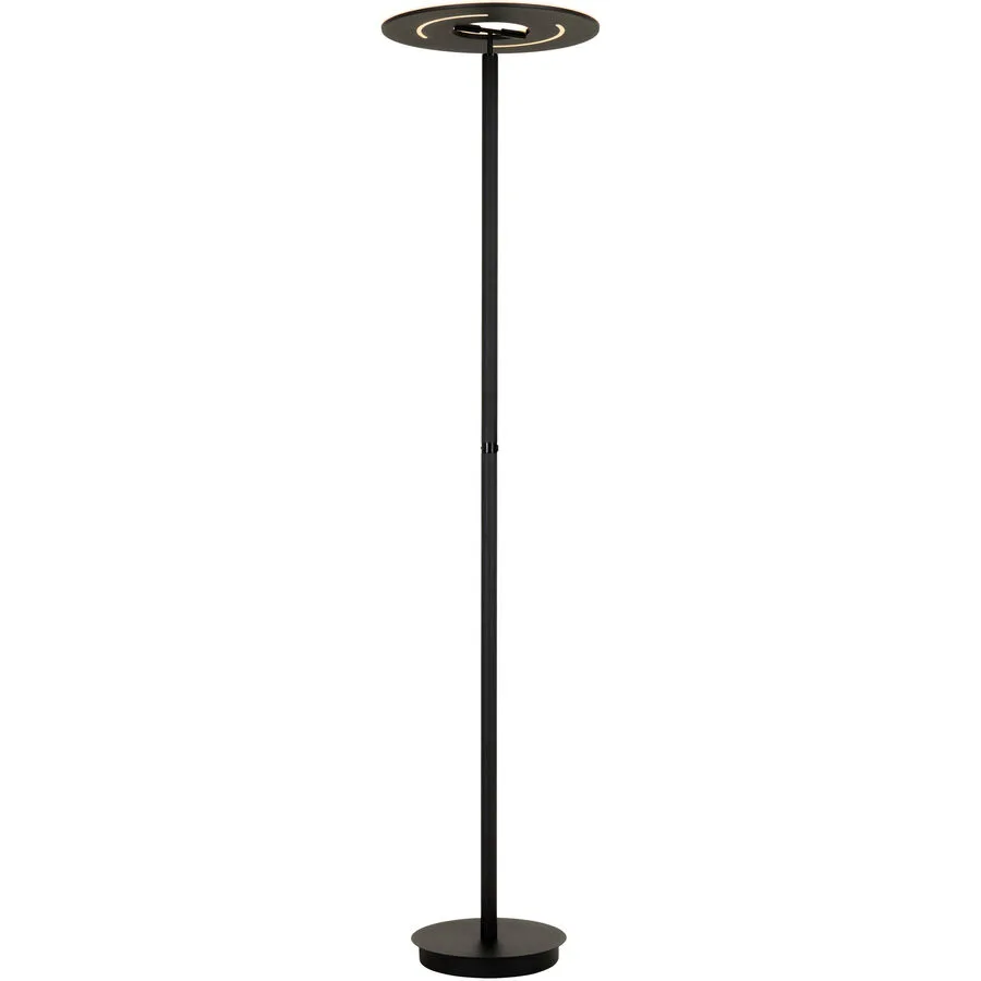 Stehlampe Mick schwarz Metall/Acryl 4400 lm H 180 cm - LED - Lichtfarbe: Extra warmweiss - Helles Neutralweiss- LED Energiesparlampe