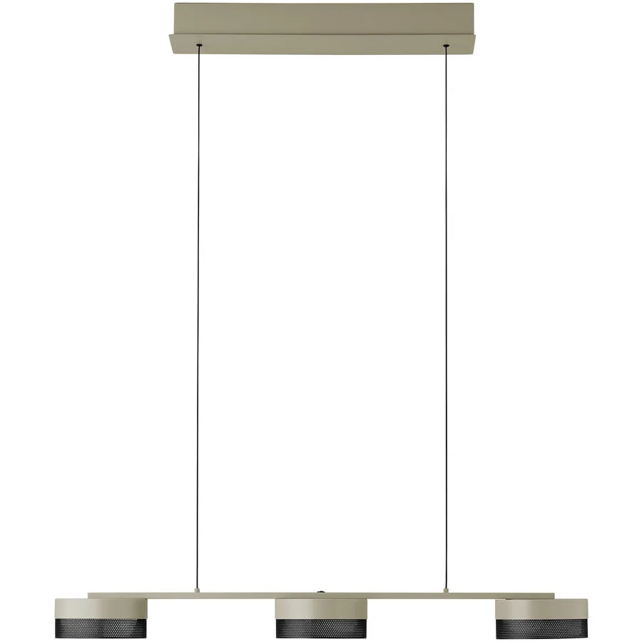 Pendellampe Mesh Beige Eisen 82 cm 150 cm - Farbe: sand - LED - Lichtfarbe: Extra warmweiss - LED Energiesparlampen