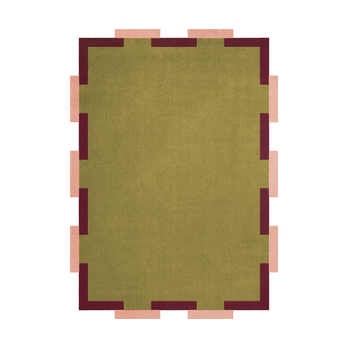 Layered Teklan Fregio ullmatta Olive blush, 180x270 cm