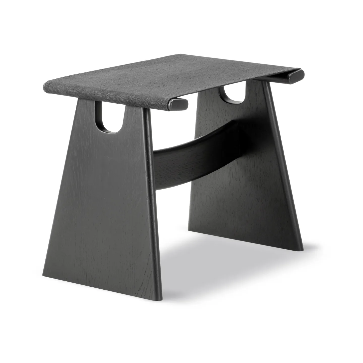 Fredericia Furniture Seto pall Svart canvas-svartlackerad ek