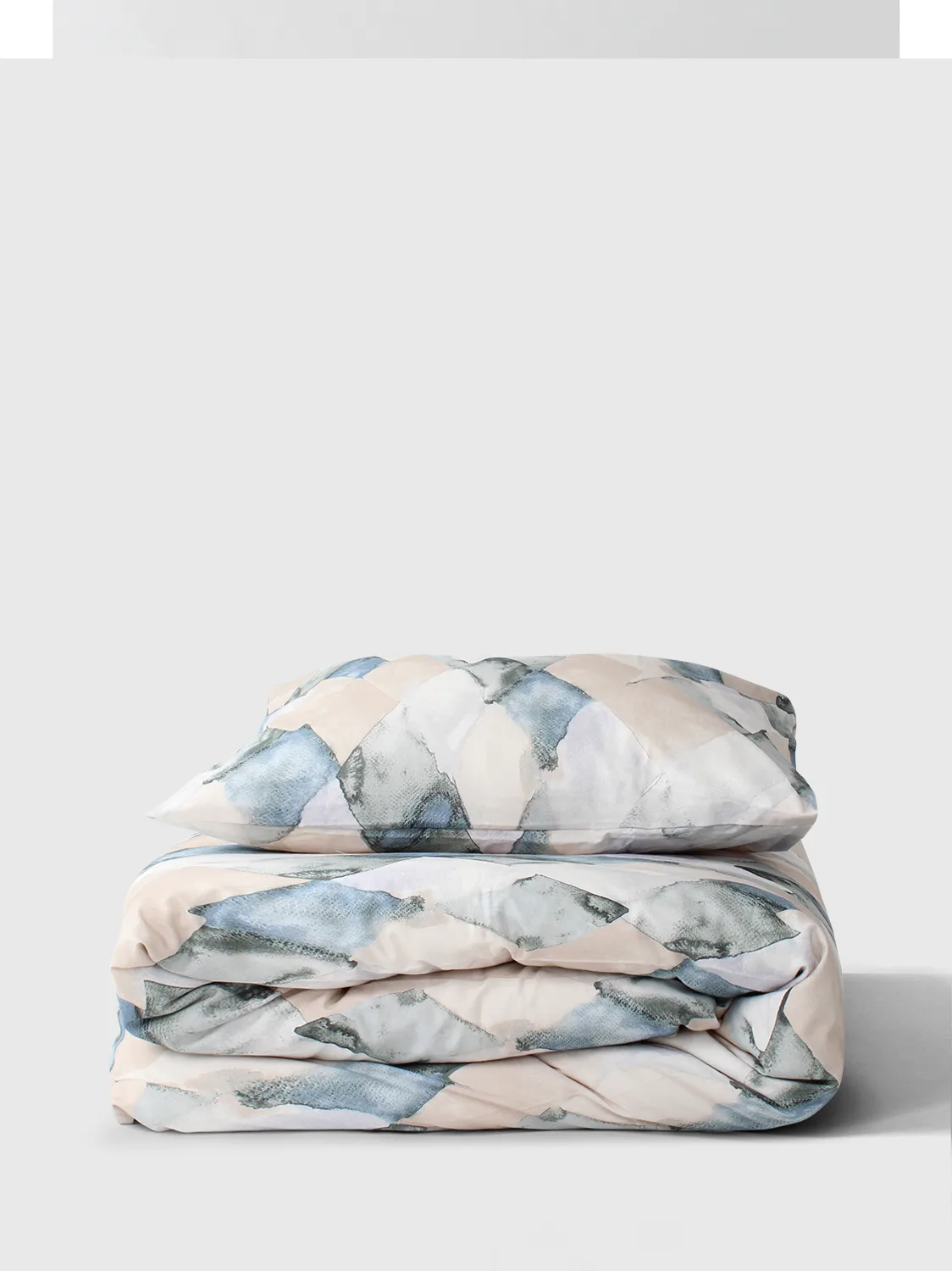 Dynetrekk sett - Blanca (beige/blå) (Størrelse: 150 x 210 cm)