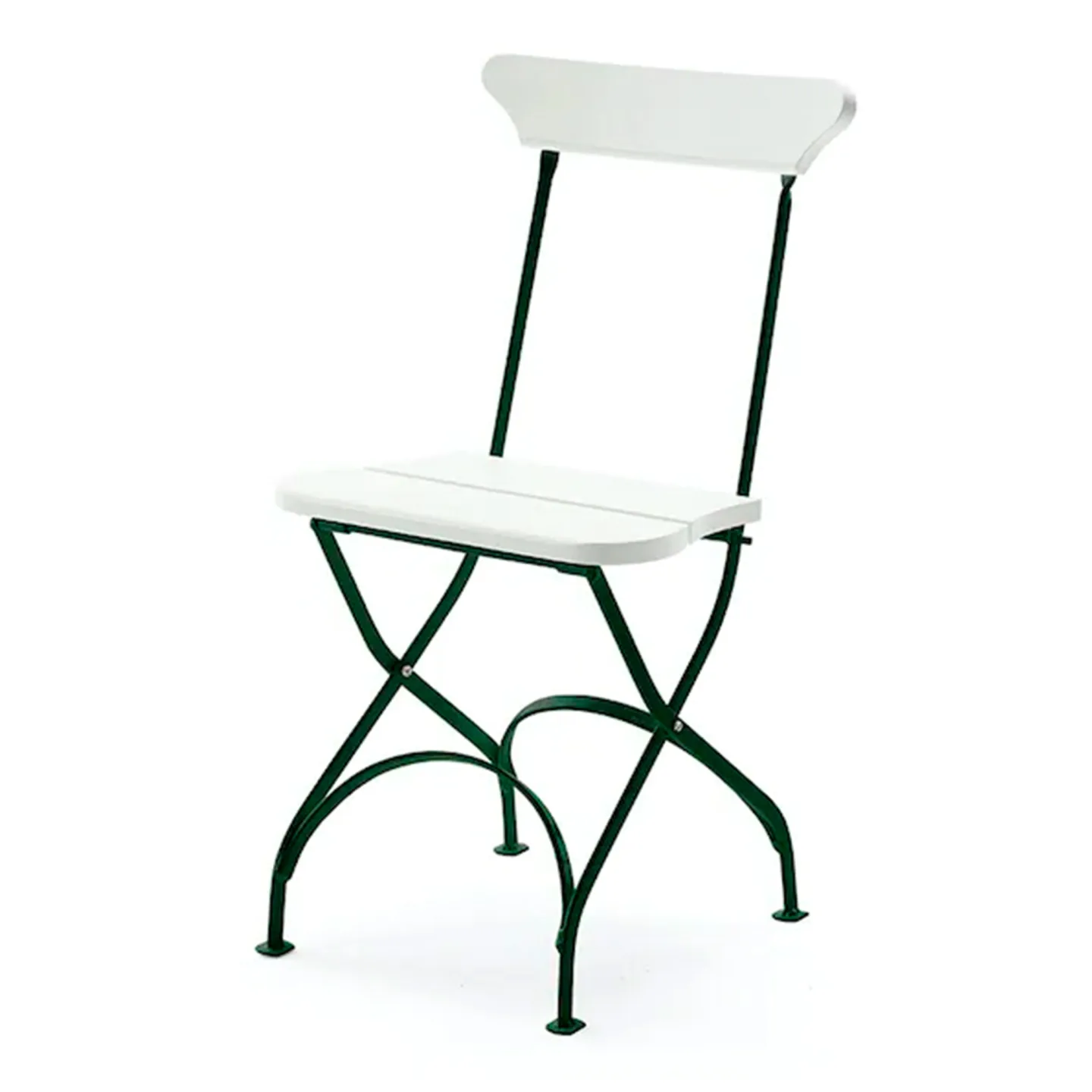 Byarums Bruk - Stol Classic No.2 - Vitlackerad Furu/Grönlackerad Aluminium - Matstolar utomhus
