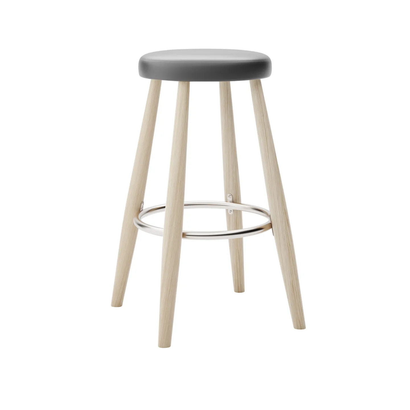 Carl Hansen - CH58 Low Stool, Tvålad Ek, Lädergrupp A Loke - 7150 - Barstolar - Hans J. Wegner - Träfärgad - Läder/Metall/Trä