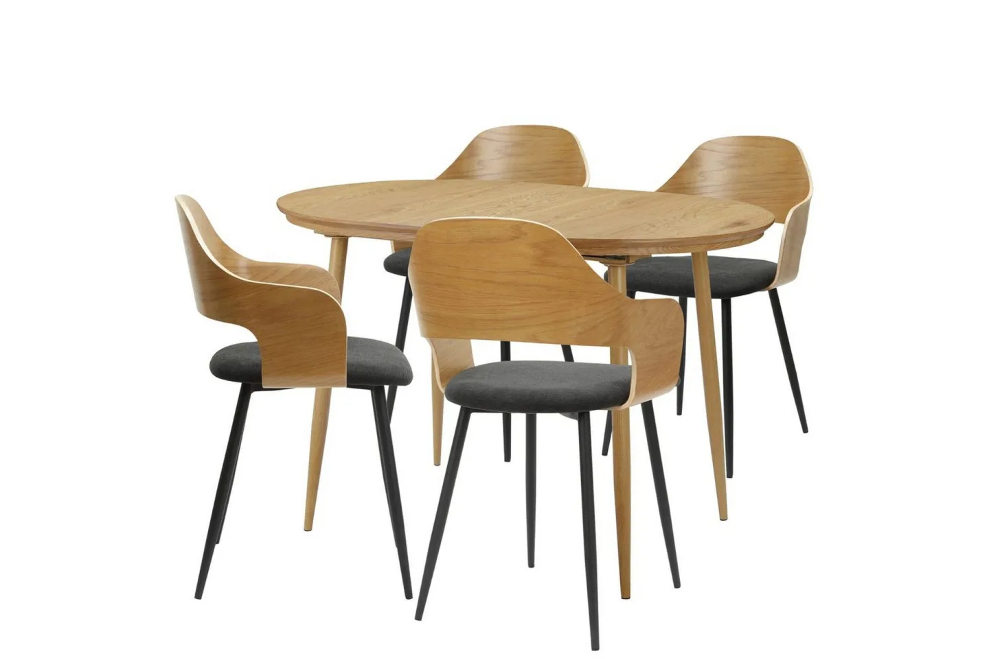Matgrupper Loft24 Graham Matgrupp 4-sits Svart,Brun -