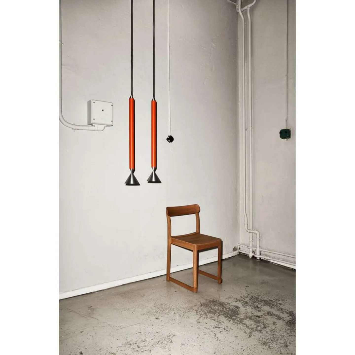Apollo 59 Pendelleuchte Red Orange/Aluminium - Pholc - Wohnzimmer