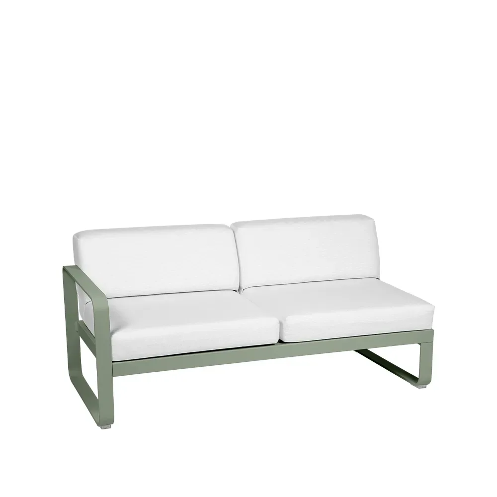 Fermob Bellevie Left modulsoffa 2-sits Cactus (grön), off-white dyna