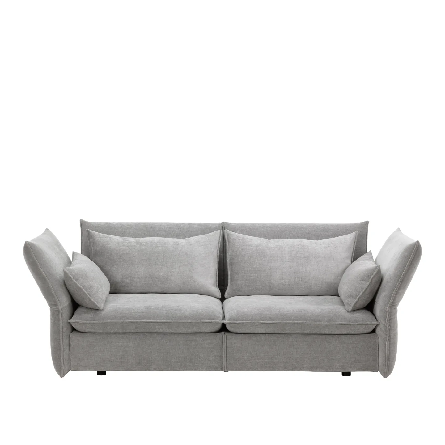 Vitra - Mariposa Sofa 2 1/2-Seater , Cat. F80, Iroko 2 02 Silver Grey - Soffor - Edward Barber,Jay Osgerby - Grå