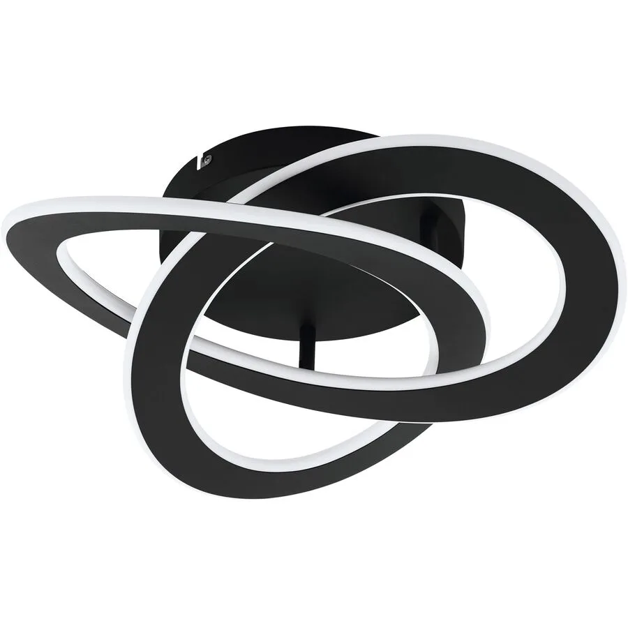 Eglo Deckenlampe Rolimare Schwarz Aluminium 40 cm 13 cm - LED - Lichtfarbe: Helles Neutralweiss - LED Energiesparlampen