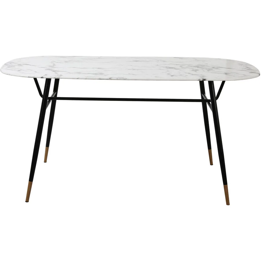 Tisch Serena Weiss Glas/Metall 160 cm