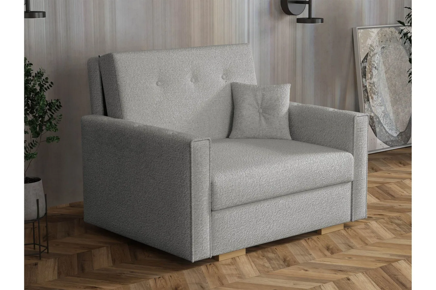 Ajiz Bäddsoffa 2-sits i Bouclé - Grå