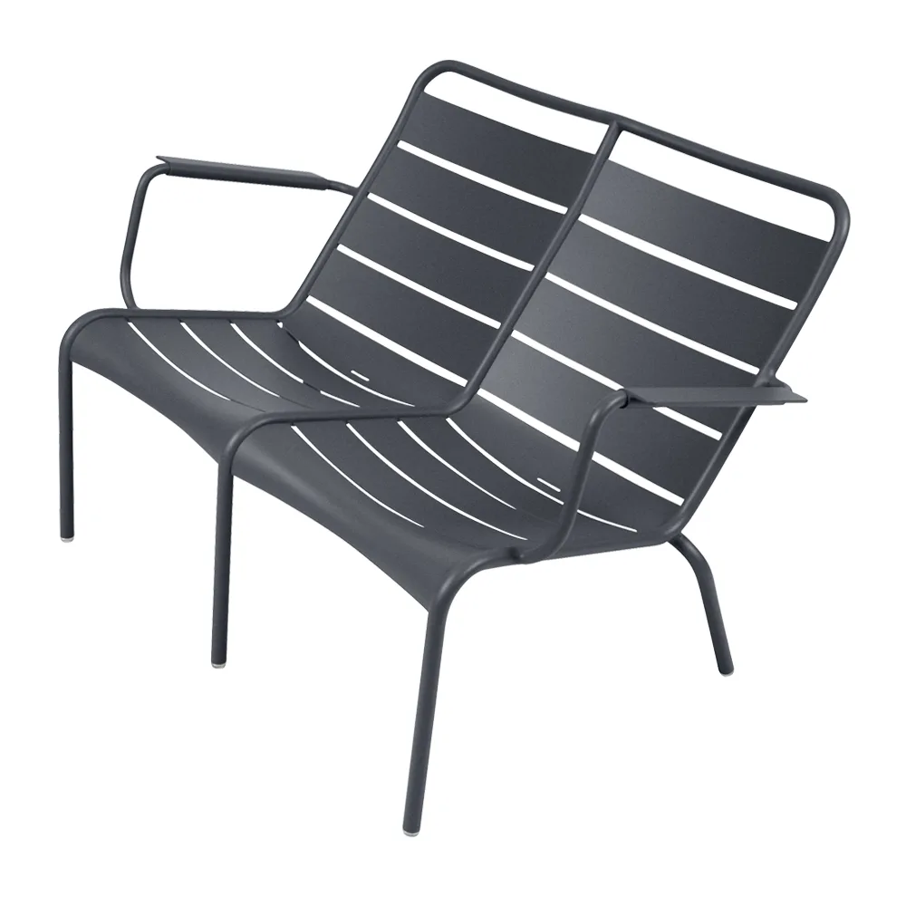 Fermob - Luxembourg Duo Low Armchair Anthracite 47 - Fåtöljer utomhus - Frédéric Sofia - Metall