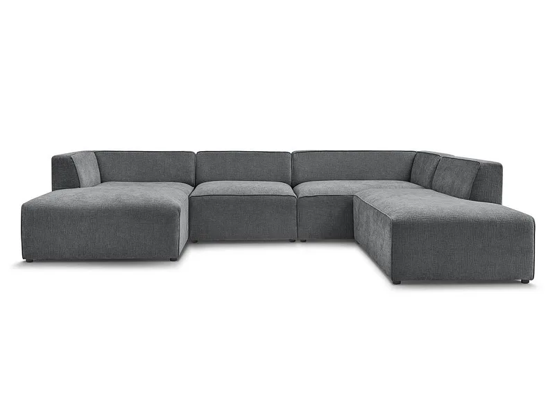Wohnlandschaft BOBOCHIC MEGEVE Stoff mit Textur dunkelgrau