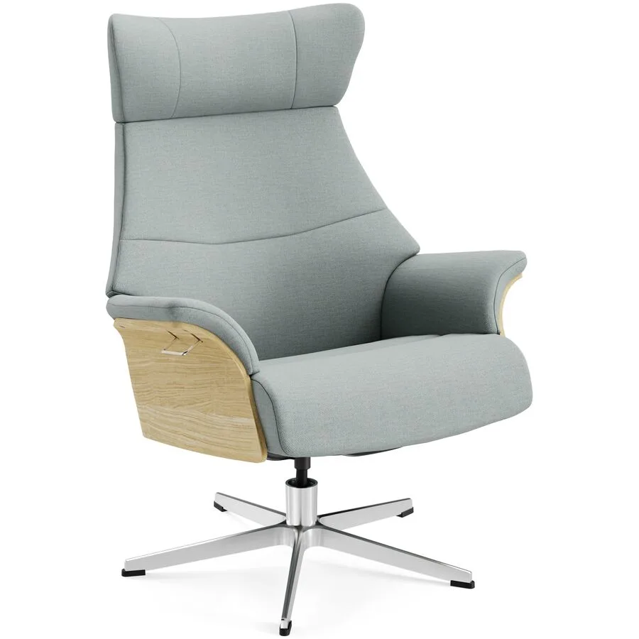Conform Sessel Airness 21 sky Stoff, Eiche, Aluminium B 81 T 163 H 101 cm - Möbel Konfigurator: Traummöbel individuell zusammenstellen
