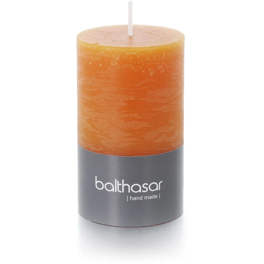 Balthasar Kerze Rustico kürbisorange H13 cm D7 cm, Brenndauer 60h - Material: Wachs