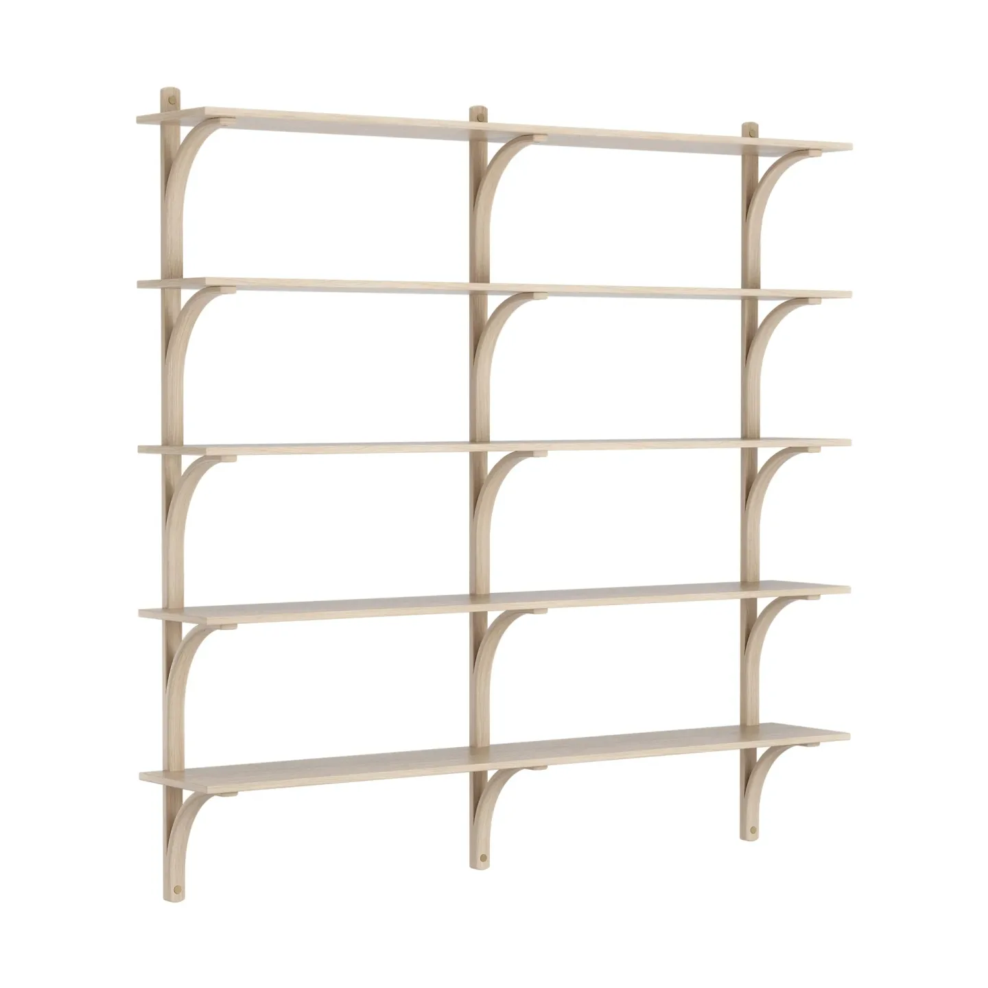 Swedese Levi hylla 5 hyllplan Vitpigmenterad ek-mässing, 180 cm