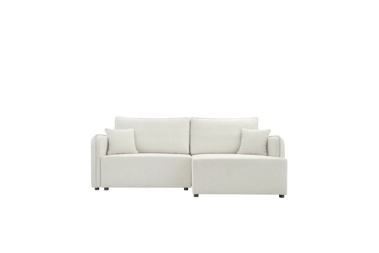 Chandru Bäddsoffa med Divan 3-sits i Plysch - Beige