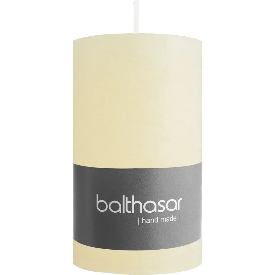 Balthasar Kerze Rustico ecru H10 cm D6 cm, Brenndauer 10h - Material: Wachs
